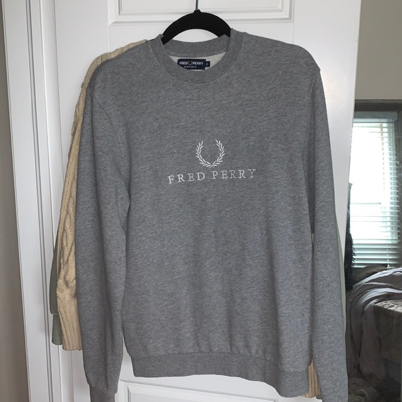 Grey Fred Perry Embroidered Sweatshirt - Picture 2 of 6